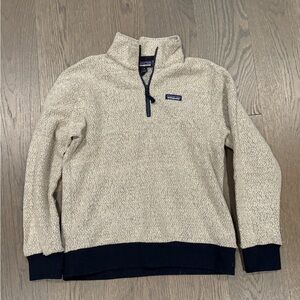 Patagonia Beige 1/4 zip Fleece Sweater
